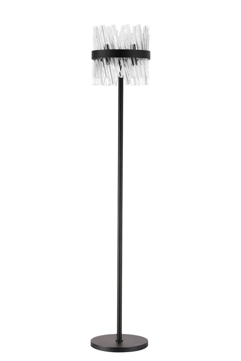 Kade Floor Lamp Satin Black - Clear Glass