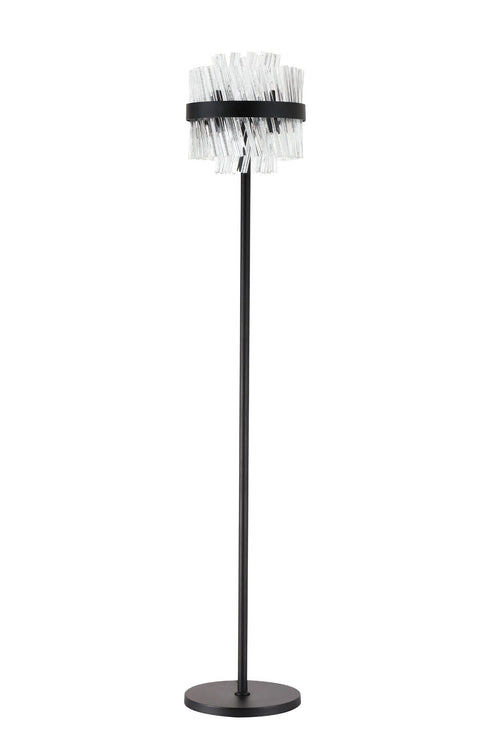Kade Floor Lamp Satin Black - Clear Glass