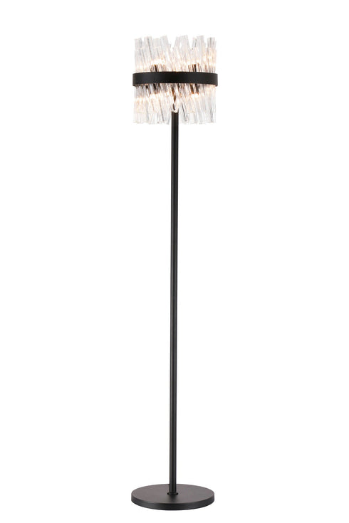 Kade Floor Lamp Satin Black - Clear Glass