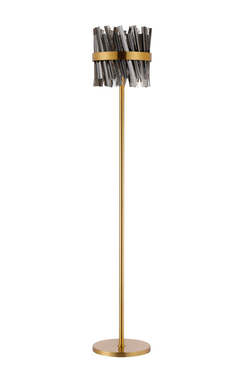 Kade Floor Lamp Brass - Smoked Glass