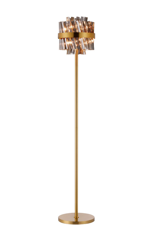 Kade Floor Lamp Brass - Smoked Glass