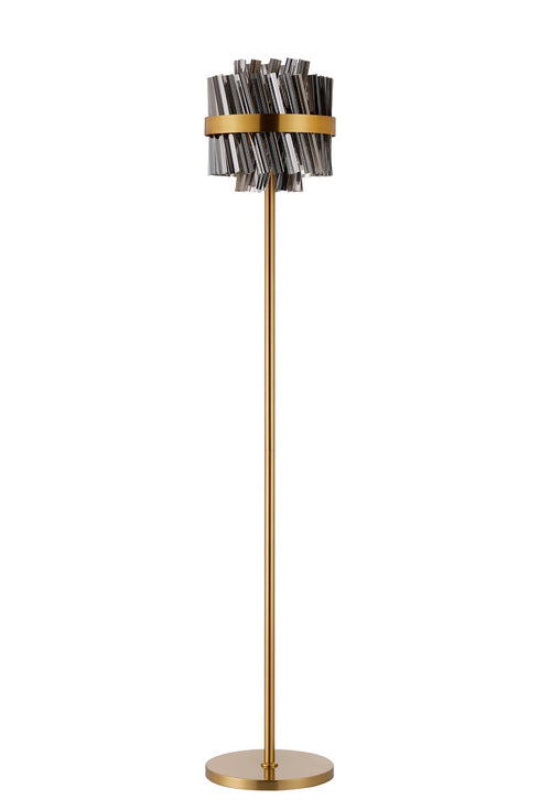 Kade Floor Lamp Brass - Smoked Glass