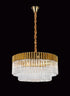 Kuna Nickel/Clear Pendant Round 12 Light 80cm