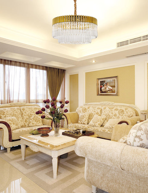 Kuna Nickel/Clear Pendant Round 12 Light 80cm