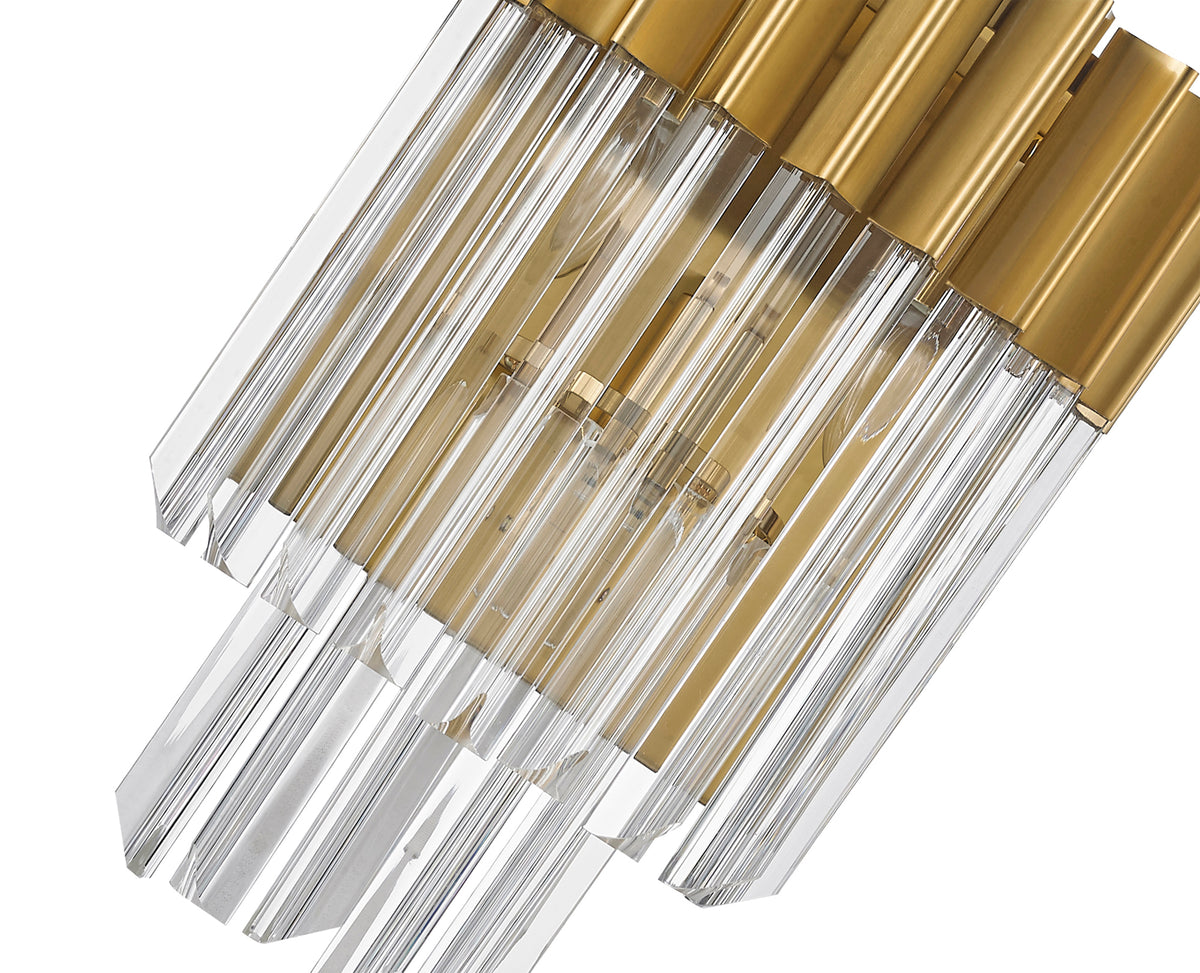 Kuna Wall Lamp 3 Light Brass Clear Sculpted Glass My Home Rocks