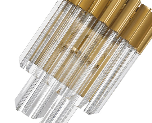 Kuna Wall Lamp 3 Light Brass - Clear Sculpted Glass