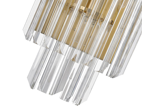 Kuna Wall Lamp 3 Light Brass - Clear Sculpted Glass
