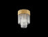 Kuna Flush Ceiling 3 Light Brass/Clear Sculpted Glass 30 cm