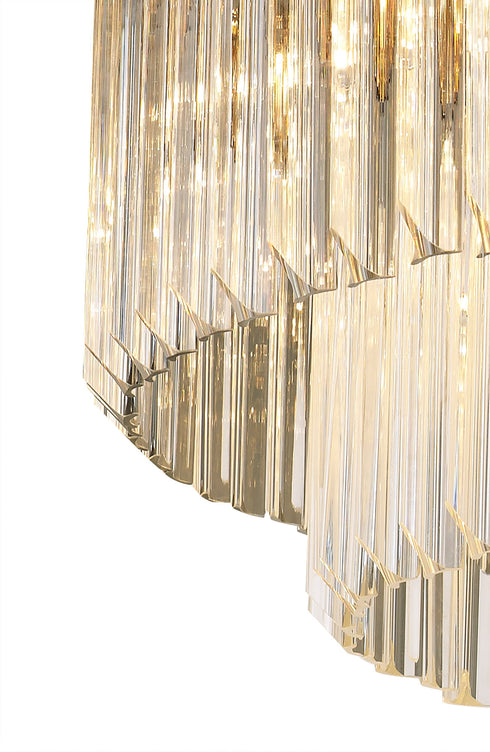 Kuna Nickel/Clear Pendant Round 12 Light 80cm