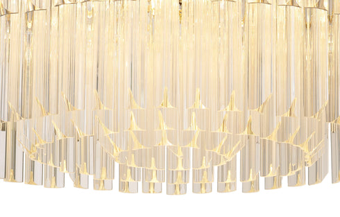 Kuna Nickel/Clear Pendant Round 12 Light 80cm