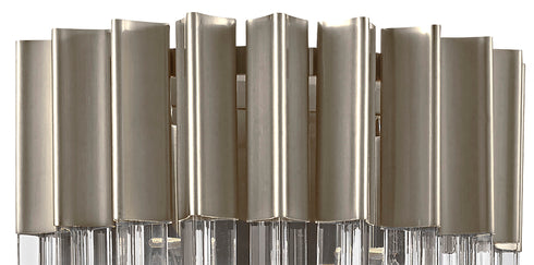 Kuna 3 Light Polished Nickel/Clear Sculpted Glass