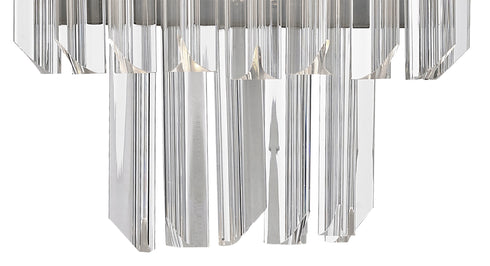 Kuna 3 Light Polished Nickel/Clear Sculpted Glass