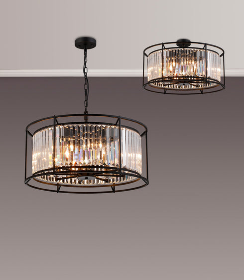 Mano Pendant / Semi Ceiling Convertible 8 Light