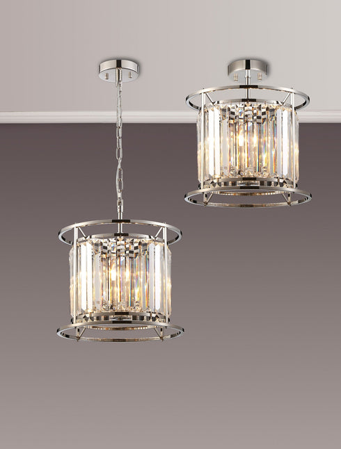 Mano Pendant / Semi Ceiling Convertible 3 Light