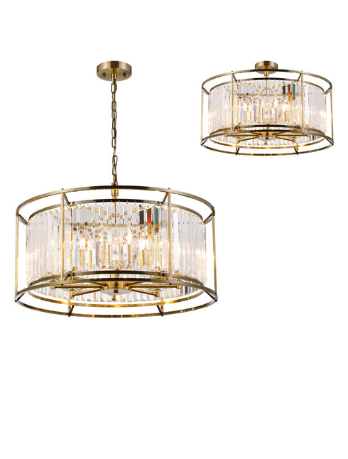 Mano Pendant / Semi Ceiling Convertible 8 Light