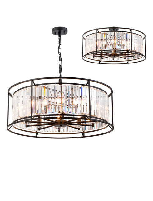 Mano Pendant / Semi Ceiling Convertible 10 Light