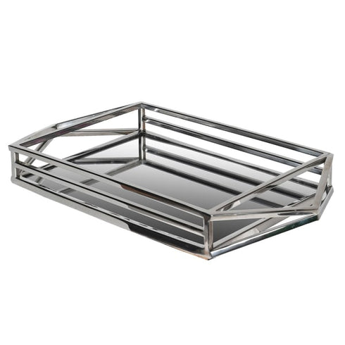 Nickle Mirrored Rectangle Bar Effect Tray