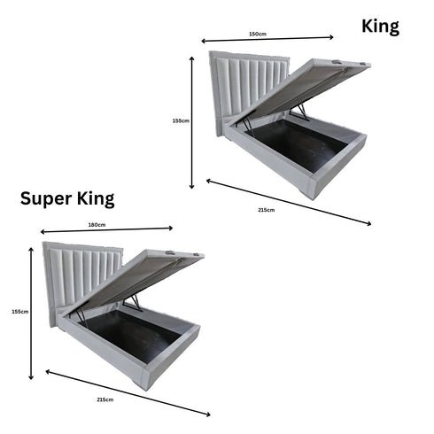Aventius Cream Panel Bed