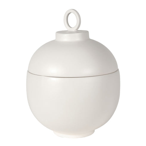 Ivory Matte Black Dome Jar