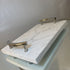White Marble Tray Silver Handles