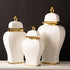 White & Gold Lid Jar