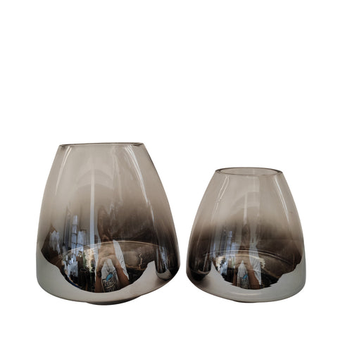 Chrome & Glass Candle Holder