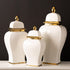 White & Gold Lid Jar