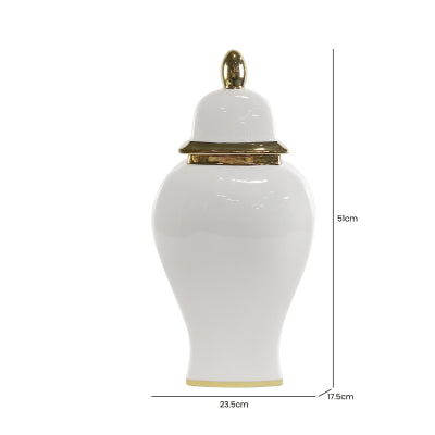 White & Gold Lid Jar