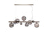 Saga Linear Pendant 9 Light Satin Nickel/Smoke Plated Glass