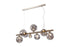 Saga Linear Pendant 9 Light Satin Nickel/Smoke Plated Glass