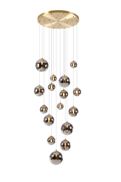 Saga Pendant 16 Light Gold/Chrome Plated Glass