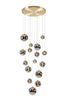 Saga Pendant 16 Light Gold/Chrome Plated Glass