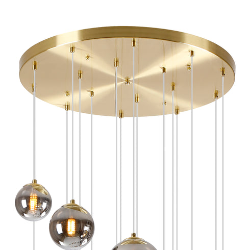 Saga Pendant 16 Light Gold/Chrome Plated Glass