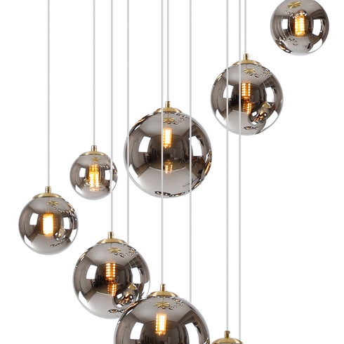 Saga Pendant 16 Light Gold/Chrome Plated Glass