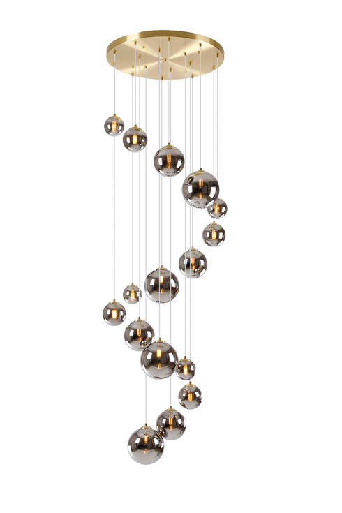 Saga Pendant 16 Light Gold/Chrome Plated Glass