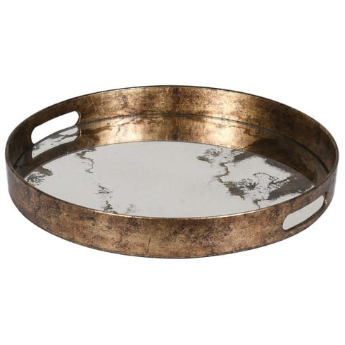 Marble Effect Brass Mirror Tray