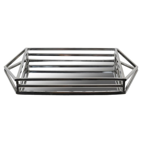 Nickle Mirrored Rectangle Bar Effect Tray