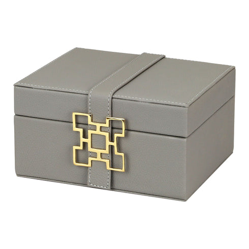 Grey Leather Box Set Geo