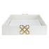 White Croc Leather Tray Geo