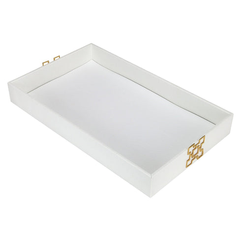 White Croc Leather Tray Geo