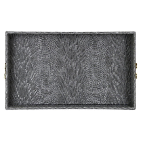 Grey Croc Leather Tray Geo
