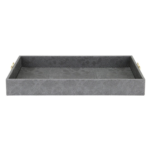 Grey Croc Leather Tray Geo