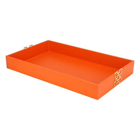 Orange Leather Tray Geo