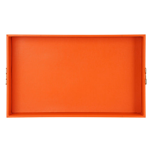 Orange Leather Tray Geo