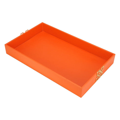 Orange Leather Tray Geo