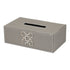 Grey Leather Tissue Box Geo