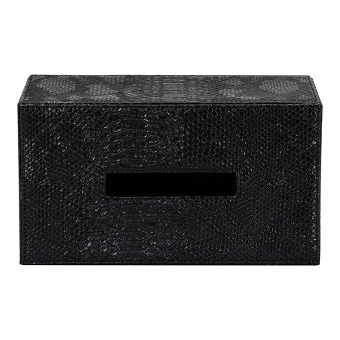 Black Croc Tissue Box Geo