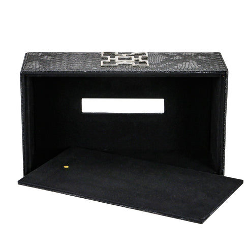 Black Croc Tissue Box Geo