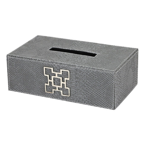 Grey Croc Tissue Box Geo