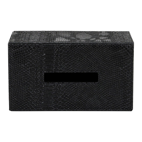 Black Croc Tissue Box Geo